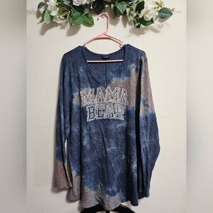 Mama bear tie dye thermal tee